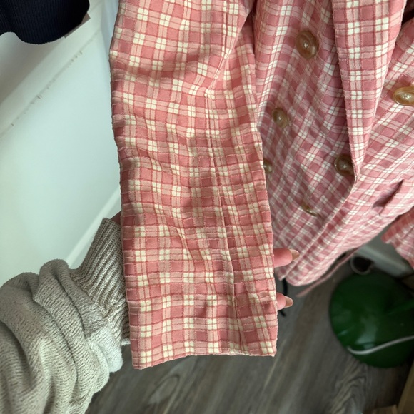 Free People Olivia Gingham Blazer sz S - Picture 5 of 10
